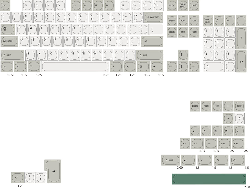 Idobao Retro MA Keycaps for MAC Keyboard Keycap PBT Original Design for Mechanical Keyboard Cherry MX Switches Simplism Key Caps