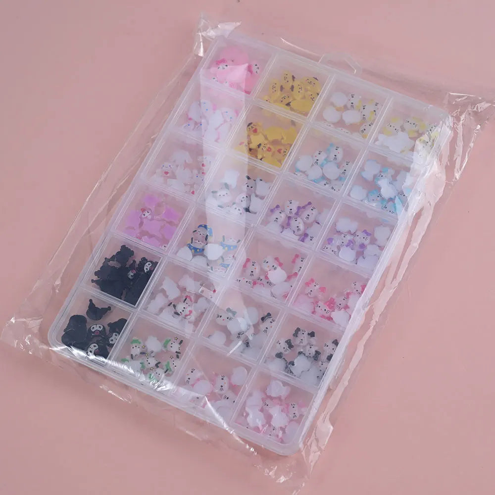 35/50/70/240pcs Cute Sanrio Nail Art Jewelry Decoration Kawaii Hello Kitty Kuromi Rhinestone Charms For Nail Y2K Manicure Crafts