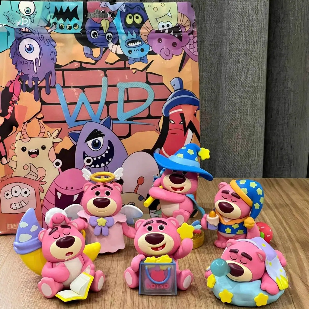 6 Cute Exquisite Lotso Girls' Favorite Sleeping Bears Different Styles Of Figurines Trendy Toys Twisted Egg Dolls Car Ornaments.