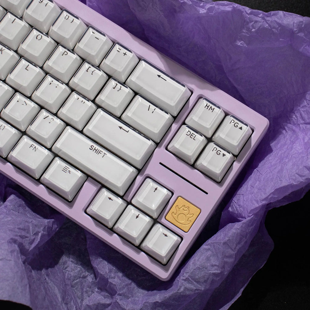 Crystal White Pink Jelly Keycaps OEM profile 104 Keys ABS Double shot keycaps set for MX Switches Mechanical Keyboard