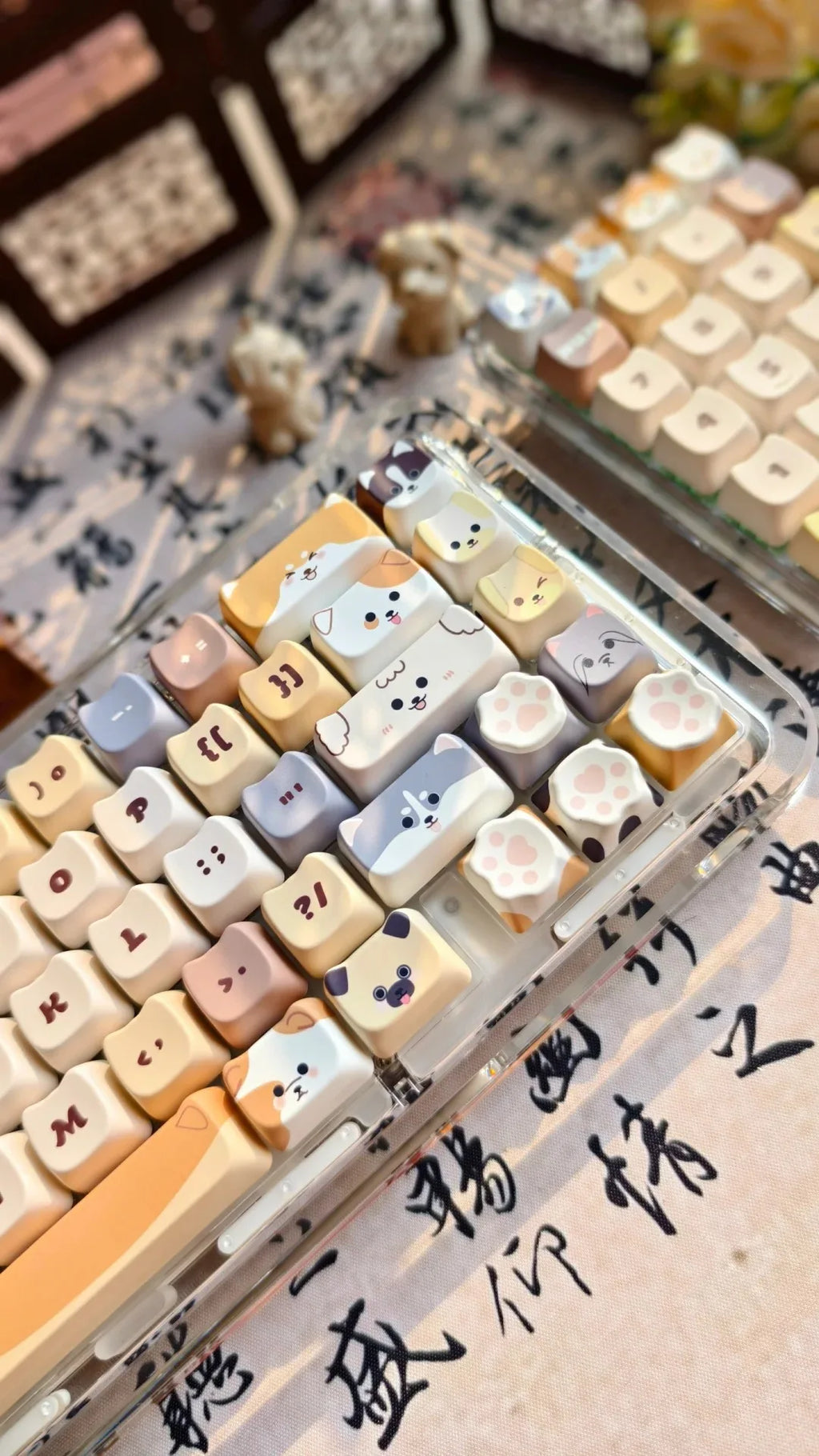 142 Keys Customized Gift Cute Cat keycaps New MAO Keycaps Square Thermal Sublimation Mechanical Keyboard 2.25 U 2.75U for Alice