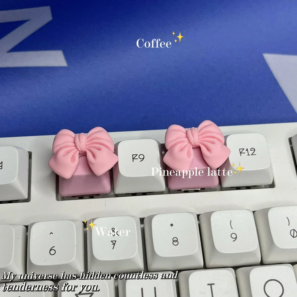 DIY Handmade Customized Pink Butterfly Keycap Transparent Cross Axis Game Girl Pink Mechanical Keyboard Keycap