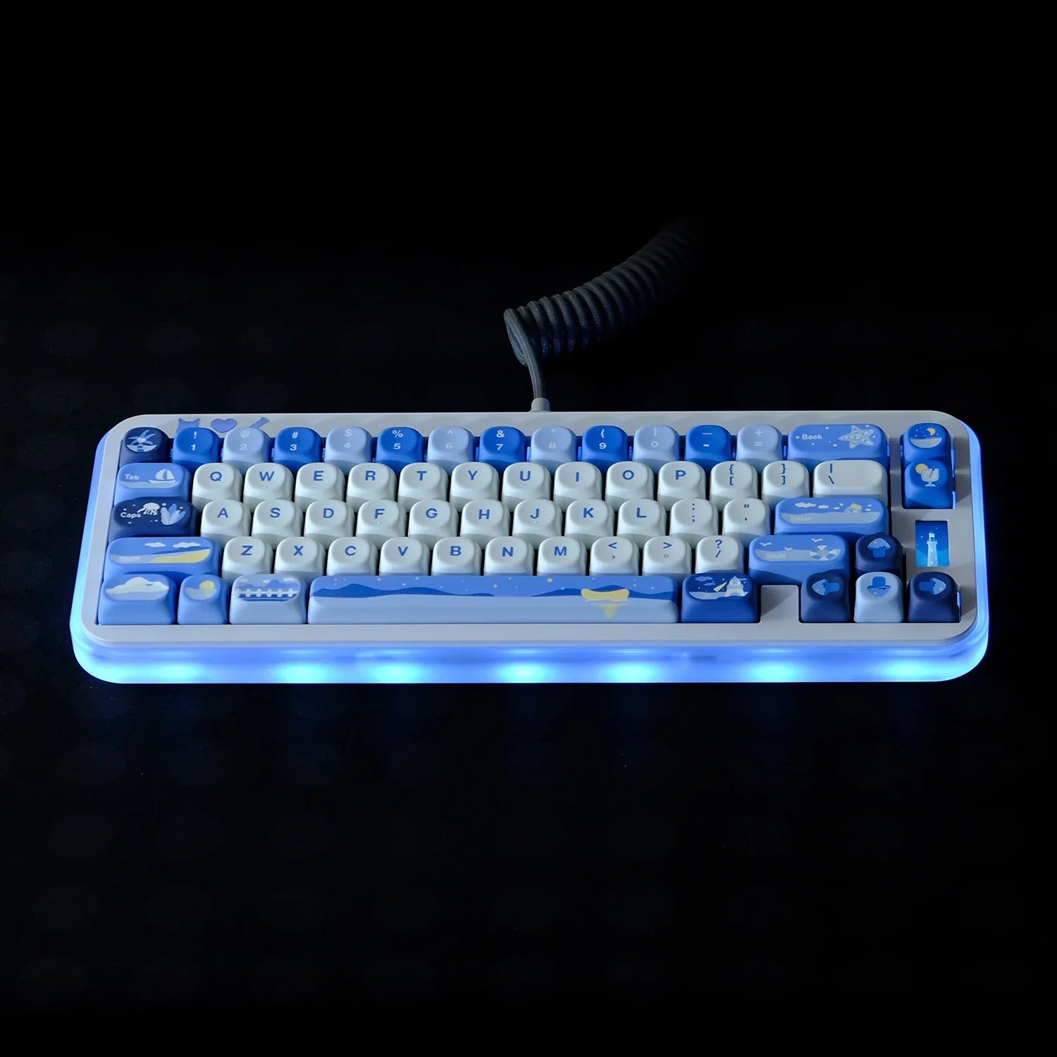Watch the Sea Theme Keycaps MOA Profile Keycap PBT Dye Sublimation Keycap For MX Mechanical Keyboard 61/67/68/75/87/980