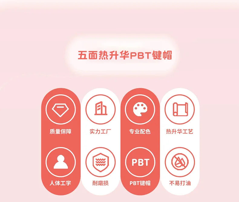 135 Key Side Engraved Transparent Sakura Girl Key Cap PBT for MX Switch HI75 HI8 68 F99 104 64 Wooting Mechanical Keyboard