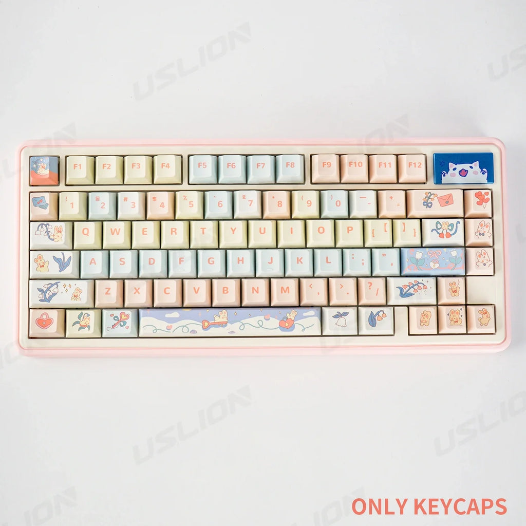 95 Keys Cherry Profile PBT Keycaps Love Letter Theme Key Caps for Gaming Mechanical Keyboard 61/64/68/75/84Keys GMK67 AULA F75
