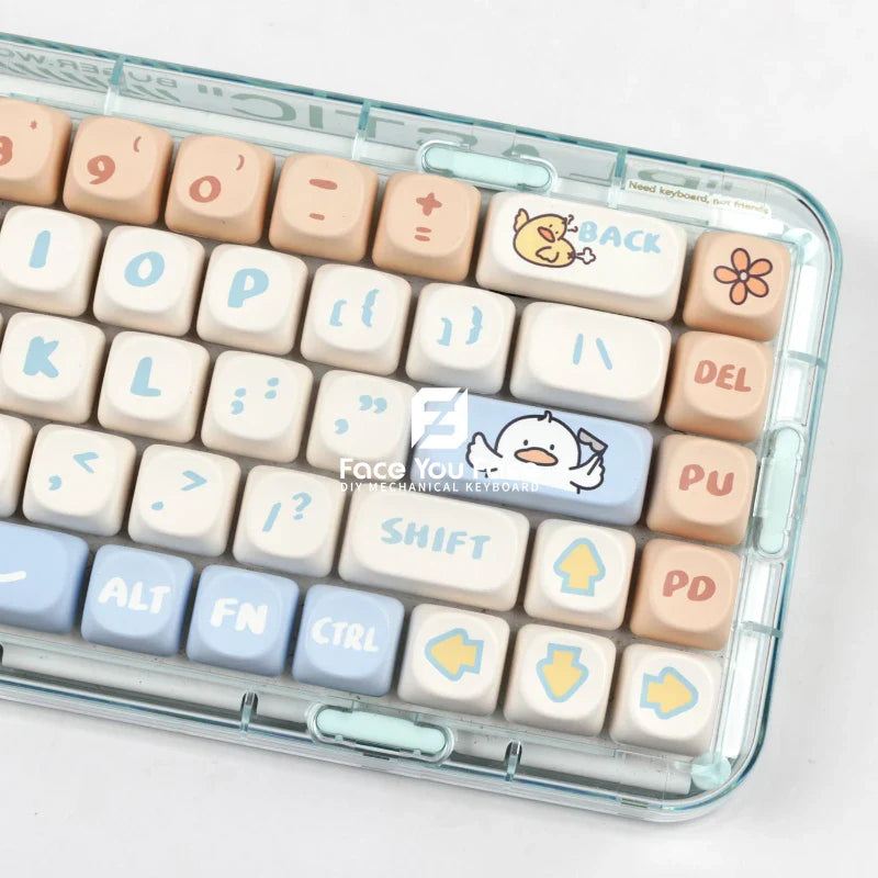 139 Keys/set Boring Duck Key Cap PBT MOA Profile Double Shot Keycap Thermal Sublimation Mechanical Keyboard for Customization