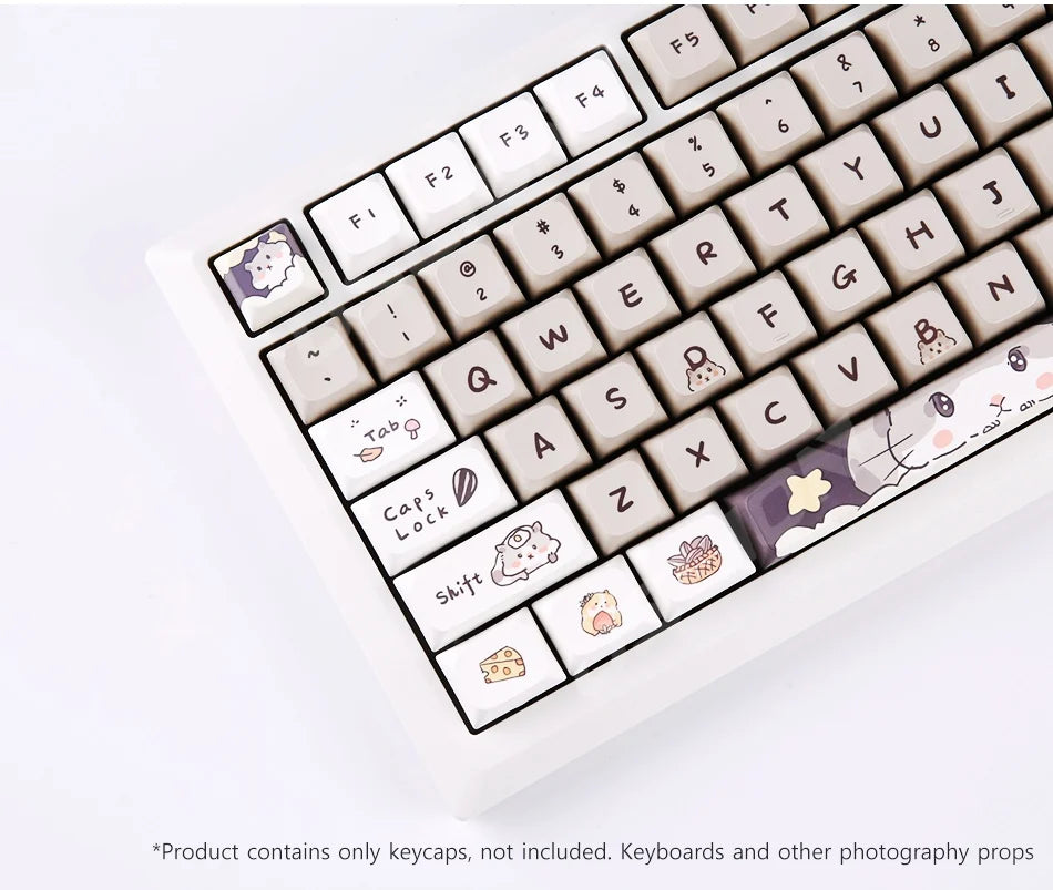 Orange squirrel Gray Rat Theme Keycap XDA Profile Key cap English Korean for 61/64/68/84/87/96/98/104 Mechanical Keyboard Keycap