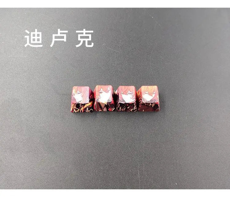 Cartoon Anime Genshin Impact Keycap zhongli Mechanical keyboard replacement key R4 PBT thermal sublimation Cherry OEM height