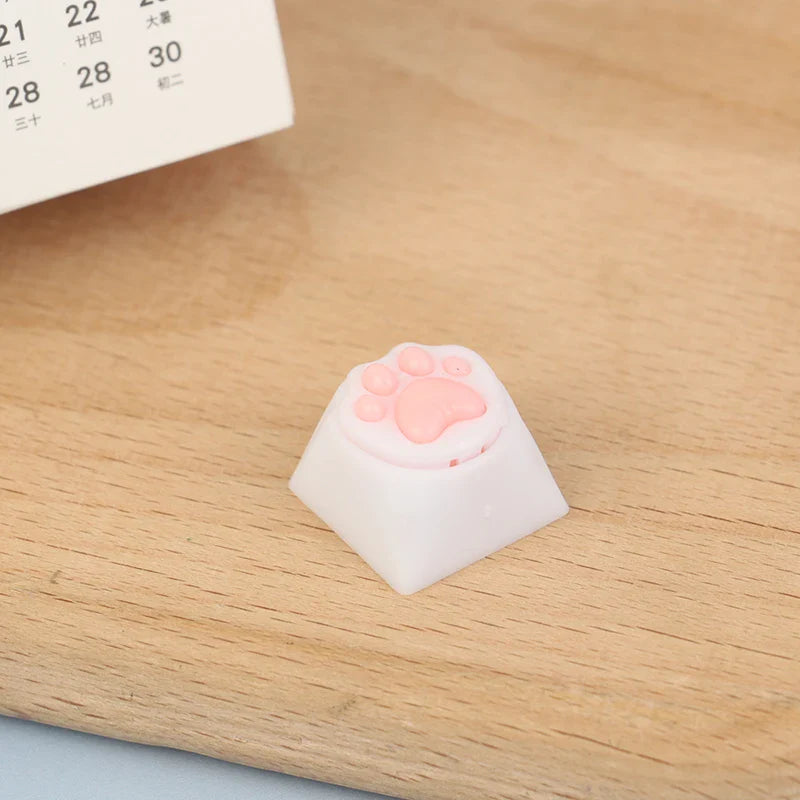 1PC Cute Cat Paw Keycaps For Mechanical Keyboard Cherry MX Switch DIY Key Cap Soft Silicone Keycup Artisan Pink Color