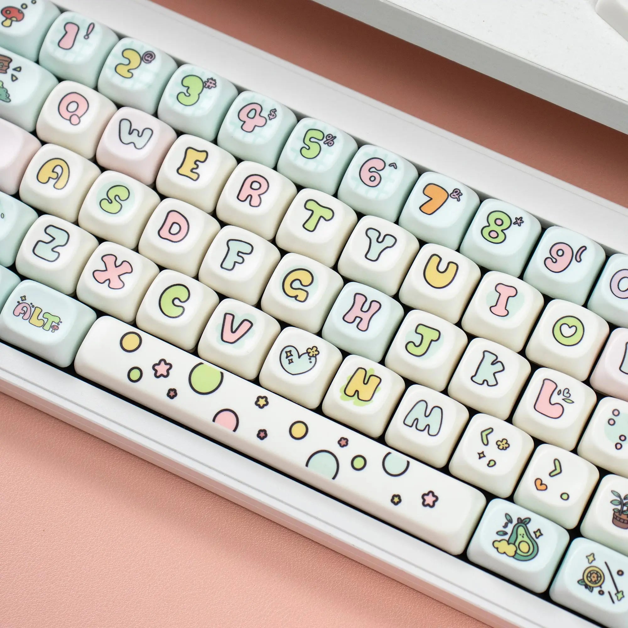 Cats and Puppies Keycaps MOA Profile Thermal Sublimation PBT Keycaps Personalized Cute Keycap For 64/104/108 Mechanical keyboard