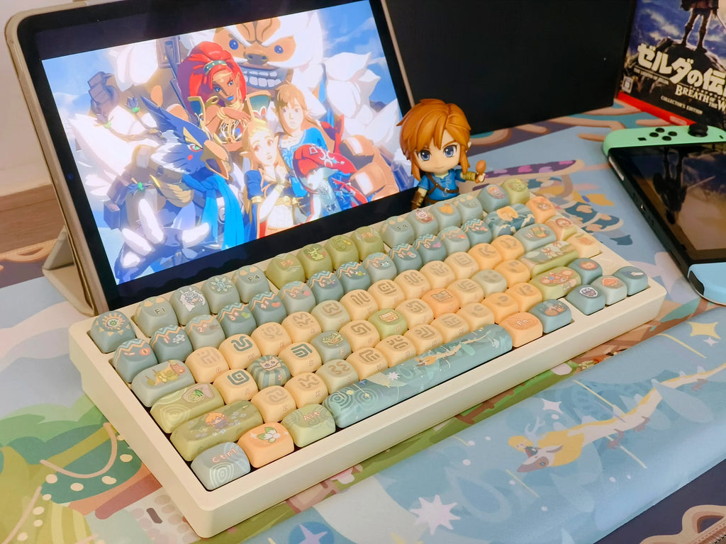 Dragon Tears Keycaps MOA/SOA Keycap Customized Cute Keycaps PBT Original Artist Green Keycap for Alice/ANSI Mechanical Keyboard