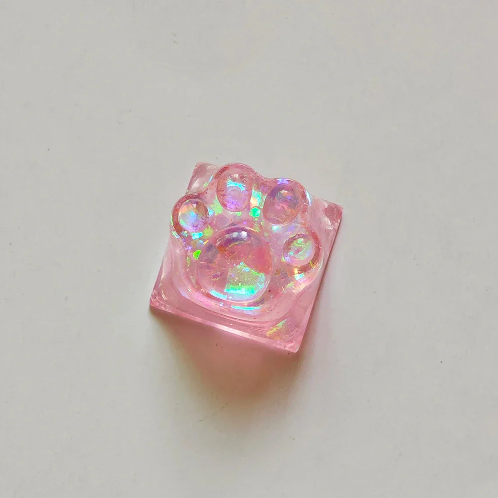 Games Backlit Keycap Cat Paw Cute DIY Key Cap for Mechanical Keyboards Personalized Transparent Crystal Keycap Cherry MX Axis