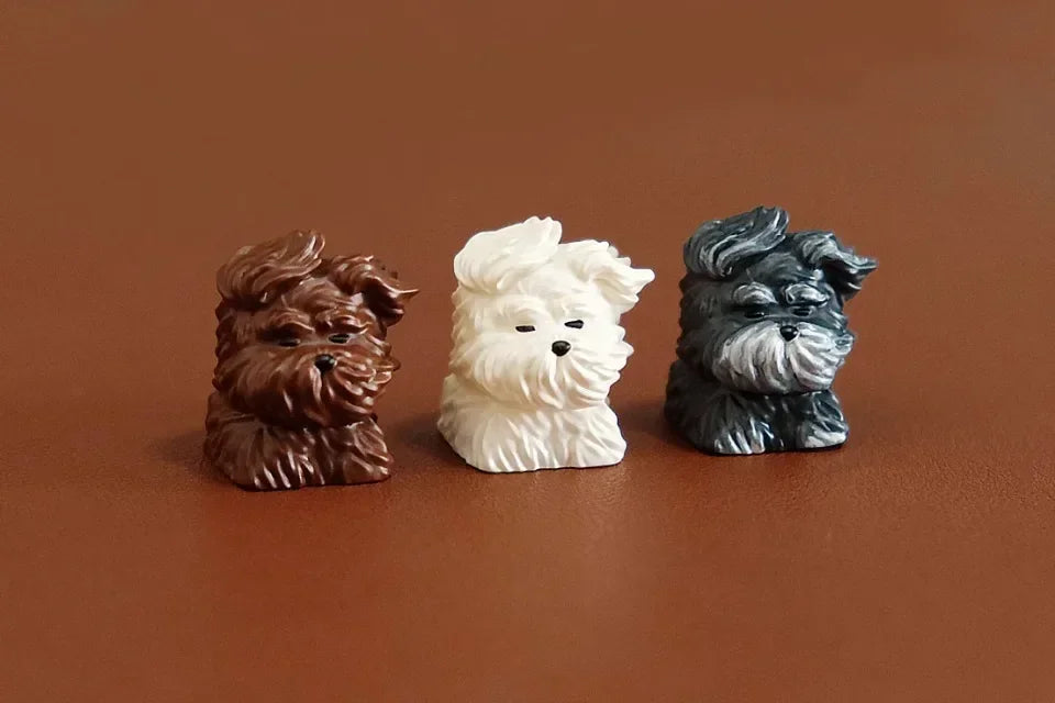 Scrawled Dog Keycaps The Wind Blows Puppy Cute Resin Keycap Custom 1U Cherry Profile Keycaps for Mechanical Keyboard Key Caps