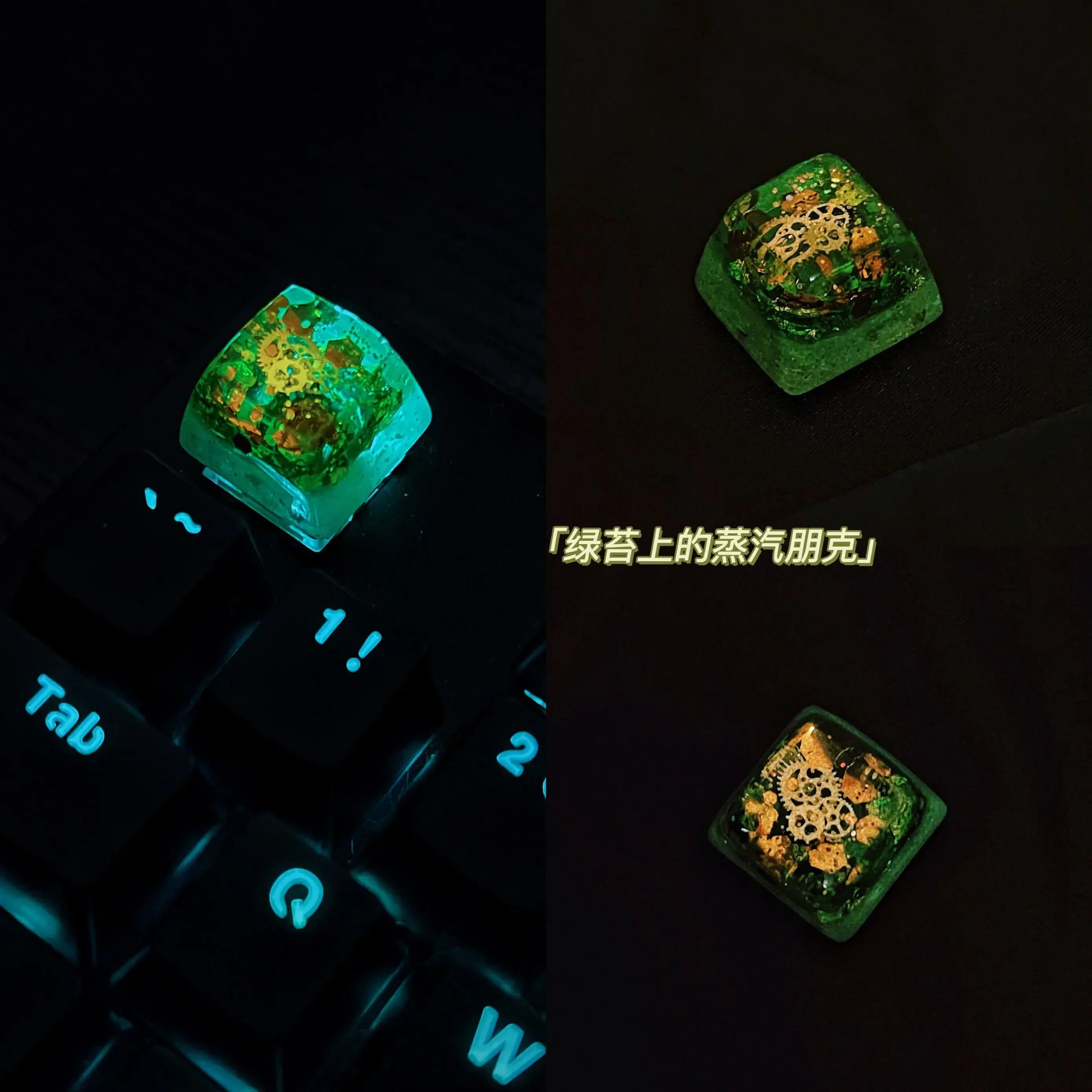 1 Piece Ice Rose/Polar Bear/Steampunk/Gear/Pond Fish/Koi/Stars Artisan Resin Keycaps ESC Mechanical Backlit Keyboard RGB Keycap