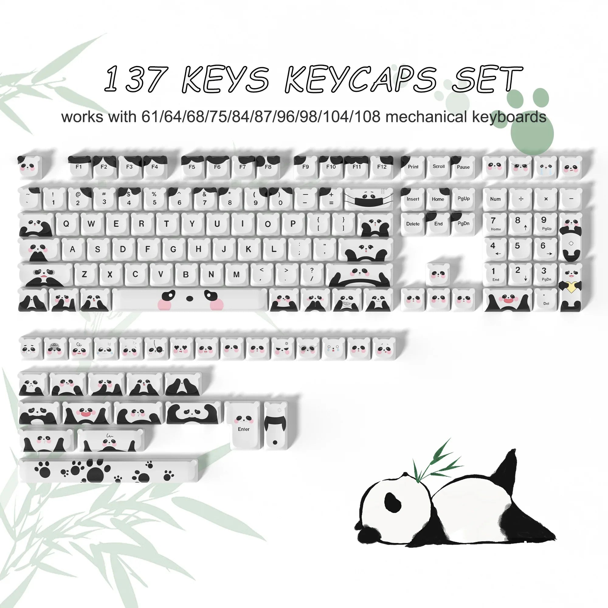 143 Keys Pink Cherry MOA Profile PBT Keycaps Customs Dye Sub Key caps for 61/87/104 Cherry MX Switch Gaming Mechanical Keyboard