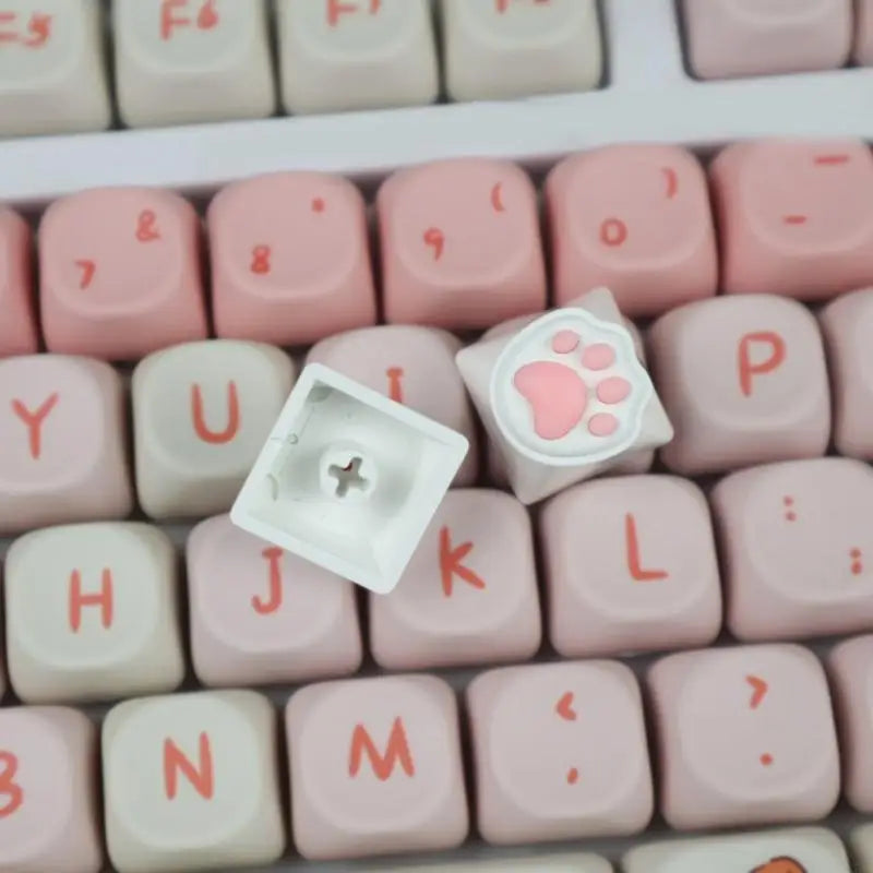L74A Fun Keycaps for MX Mechanical Keyboards Animal Claw with Soft Silicone Pad Corrosion-Resistant Keycaps Accessories