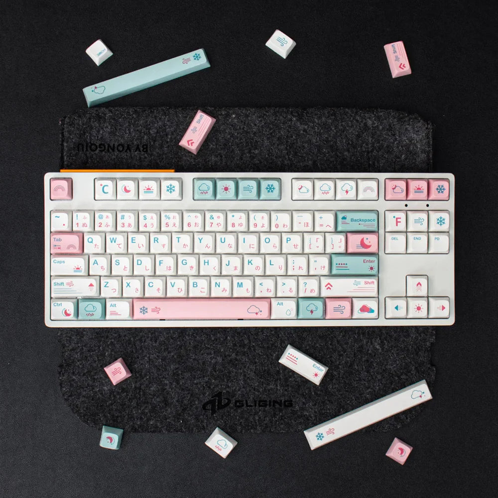 GMK 132 Keys Japanese PBT Keycap XDA Profile Cute Pink Keycaps for DIY Cherry Mechanical Keyboard Custom 61/84/64/68/98/108 Set