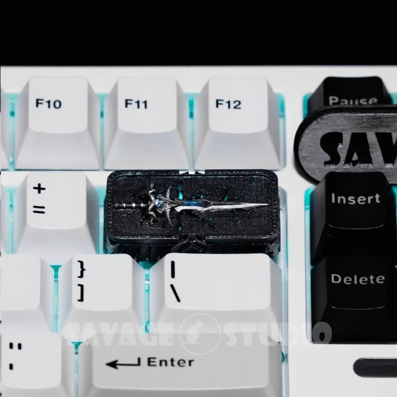 World of Warcraft Frostmourne Anime Keycaps Lich King Translucent Key Caps Mechanical Keyboard Caps Korean Keycap PC Gamer Gifts