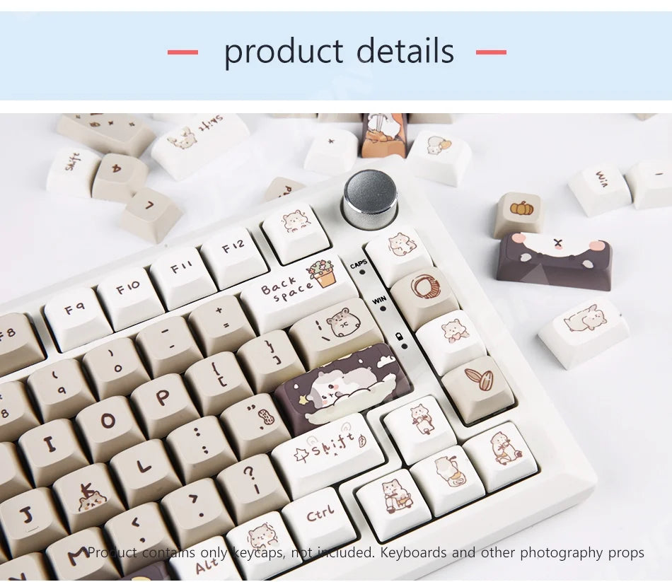 Orange squirrel Gray Rat Theme Keycap XDA Profile Key cap English Korean for 61/64/68/84/87/96/98/104 Mechanical Keyboard Keycap