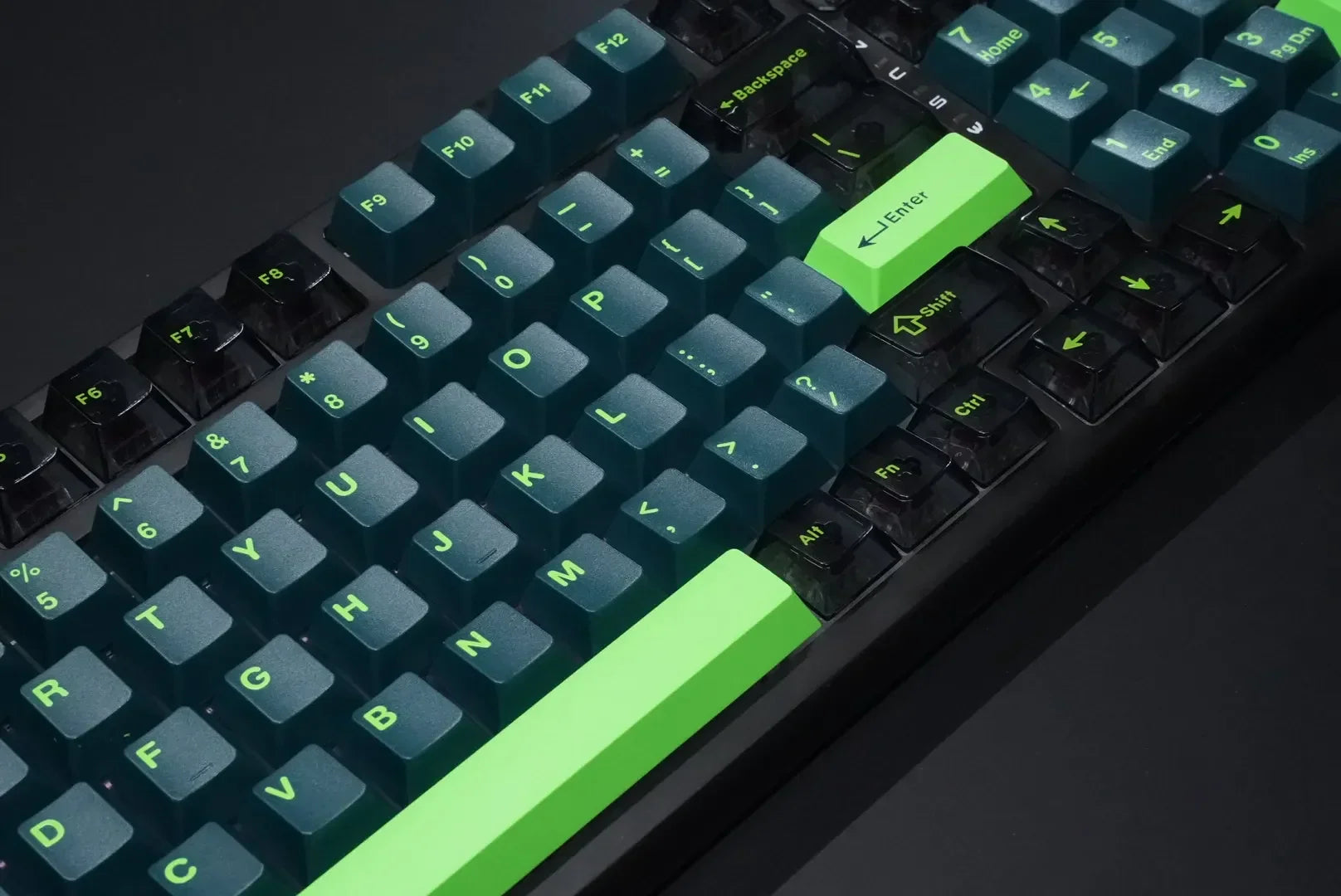 Cherry Profile 222 Keys ABS Keycaps Transparent PC Keycaps Double Shot Keycaps for Gateron MX Switches Mechanical Keyboard