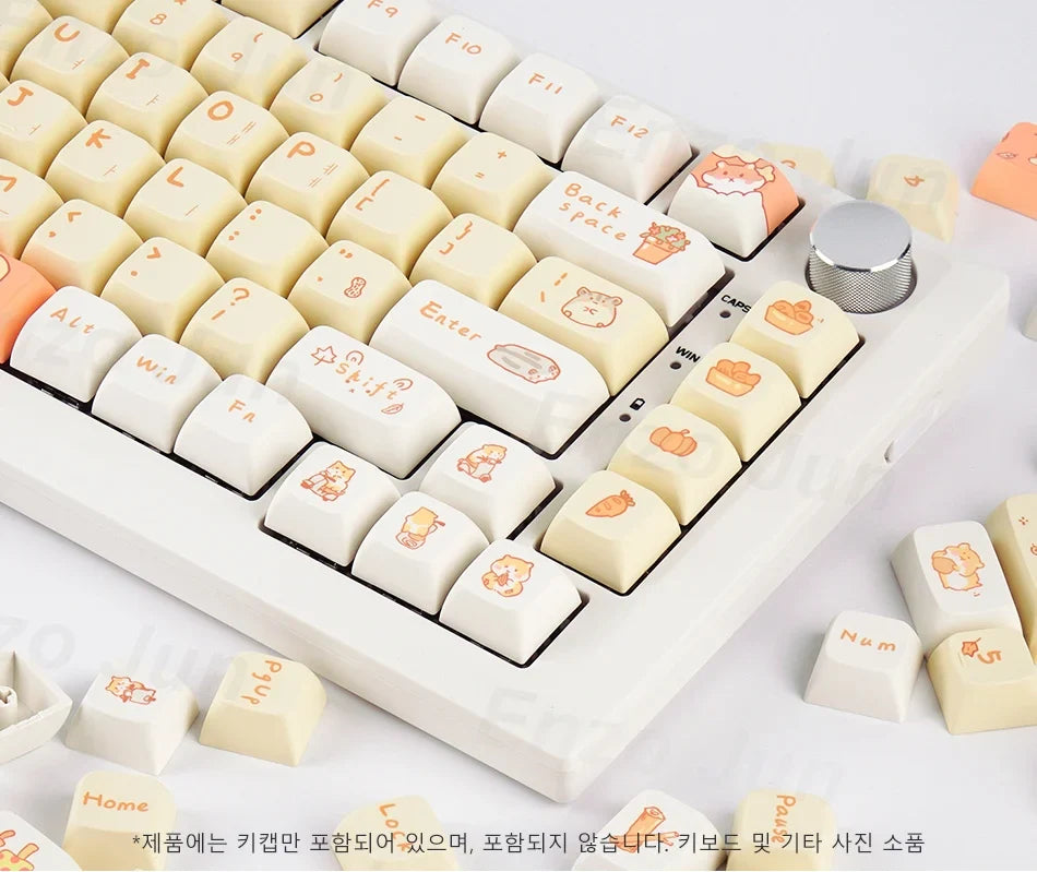 Orange squirrel Gray Rat Theme Keycap XDA Profile Key cap English Korean for 61/64/68/84/87/96/98/104 Mechanical Keyboard Keycap