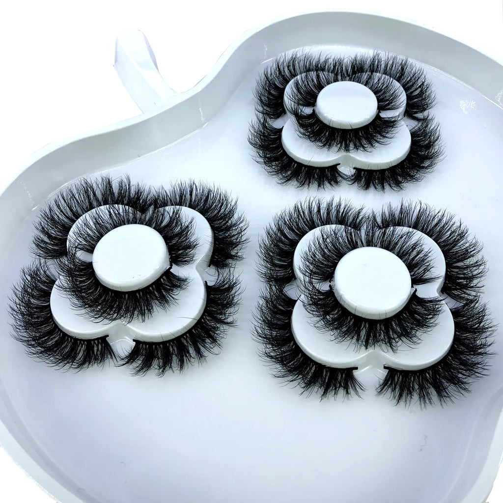 9 Pairs 8-25 mm 3d Mink Lashes Bulk Faux with Custom Box Wispy Natural Mink Lashes Pack Short Wholesales Natural False Eyelashes