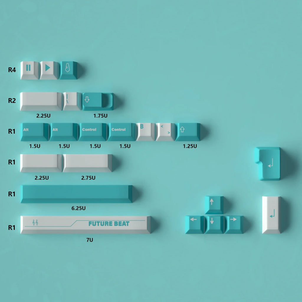 129 Key GMK MIKU Initial Sound Keycaps PBT Dye Subbed Key Caps Cherry Profile Keycap With 2.25U 2.75U 3U 7U Spacebar ISO Enter