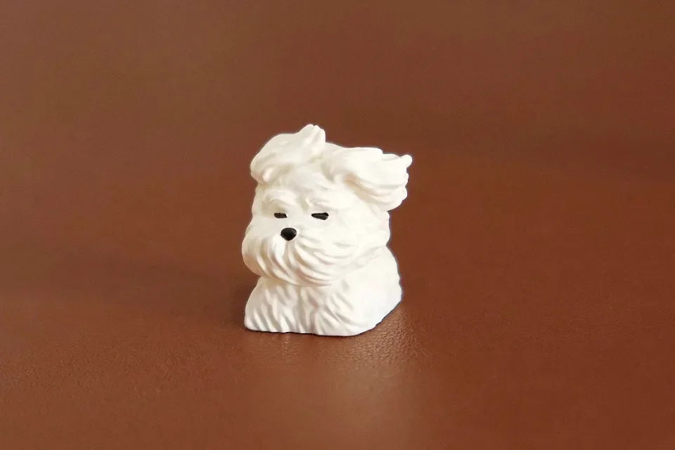 Kawaii Schnauzer Keycaps ABS Resin Personalized Mechanical Keyboard Accessories Puppy Animal Cherry MX 1U Handmade Keycap Gifts