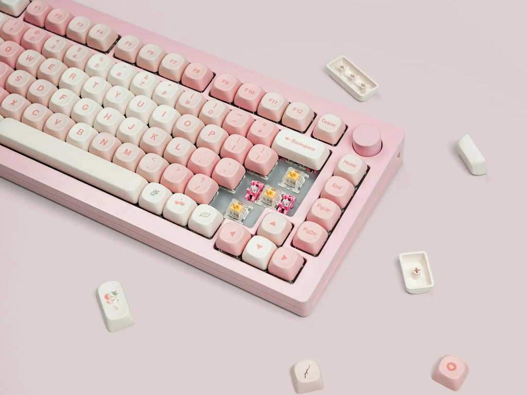 143 Keys Pink Cherry MOA Profile PBT Keycaps Dye Sub Customs  Key caps for 61/87/104 Cherry MX Switch Gaming Mechanical Keyboard