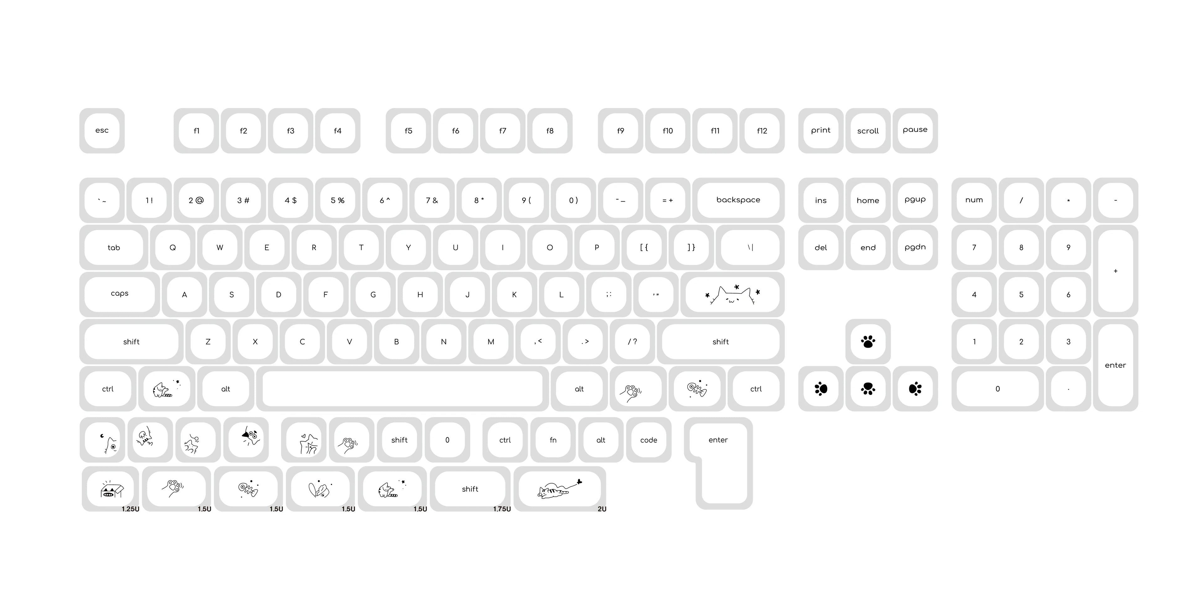 Simple Milky White Cute Cat Theme Keycap 124Keys PBT Sublimation MOA Profile Round Ball Caps Korean Mechanical Keyboard Keycaps
