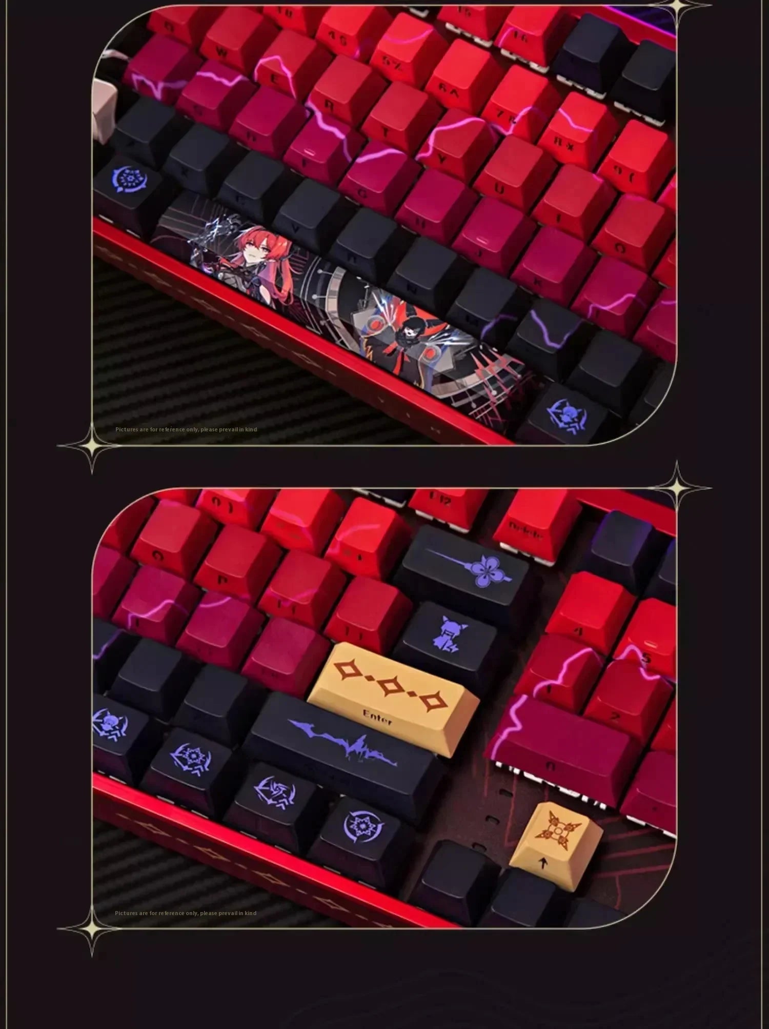 Wuthering Waves Yinlin Gaming Keyboard Three Mode Customized Wireless Mechanical Keyboard 89keys Hot Swap Gasket Pc Gamer