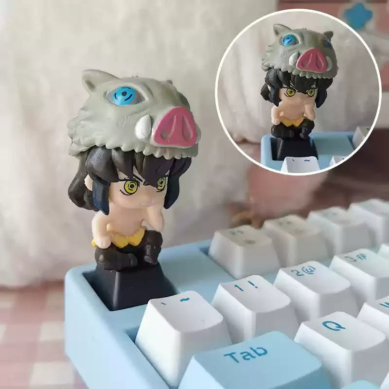 1pcs Demon Slayer Personalized Keycaps Mechanical Keyboard Resin Transparent Single Anime Key Cap Cute Mi Douzi Charcoal Jiro