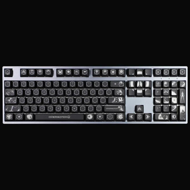 4 pcs/set keysets backlight OW key caps ABS etched  Keycap shine-through for Overwatch gamer Mechanical Keyboard ANSI black