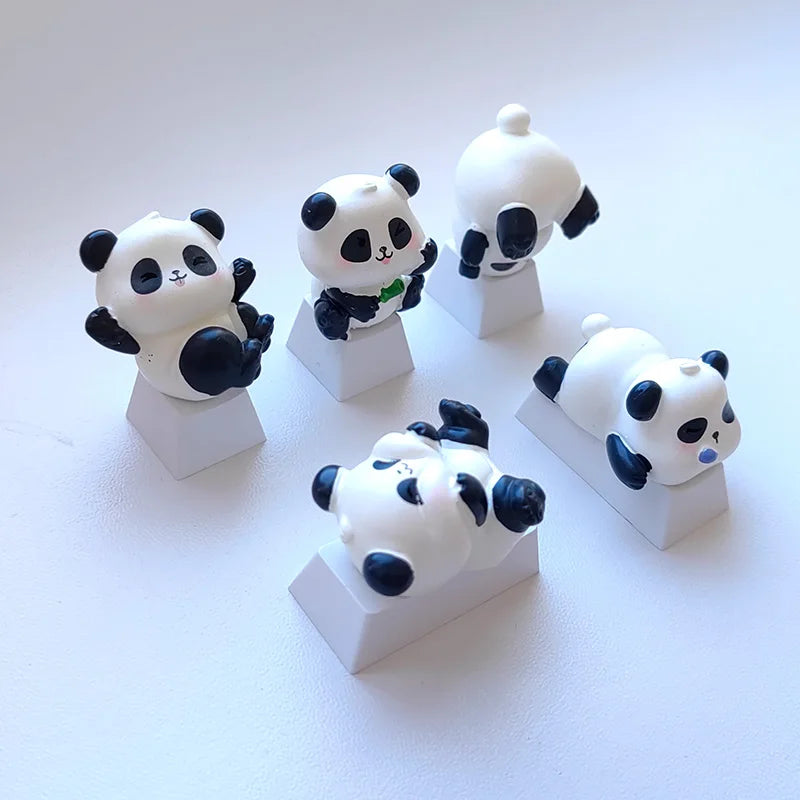 Cartoon anime panda keycaps cute gifts cherry shaft decoration PBT mechanical keyboard exclusive