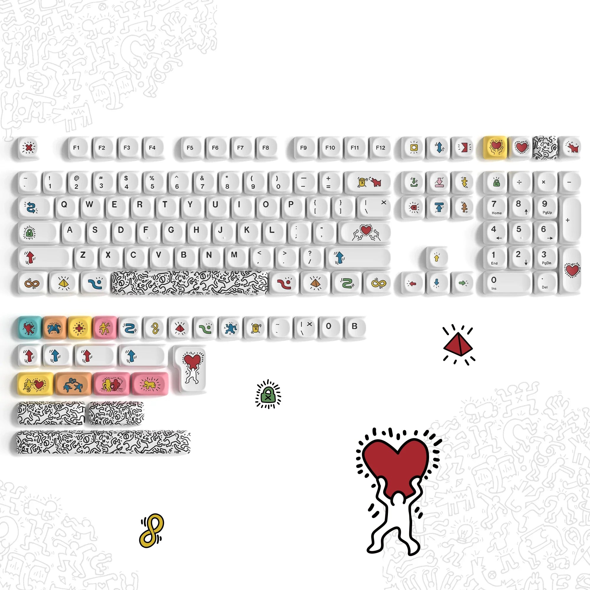 143 Keys Pink Cherry MOA Profile PBT Keycaps Dye Sub Customs  Key caps for 61/87/104 Cherry MX Switch Gaming Mechanical Keyboard