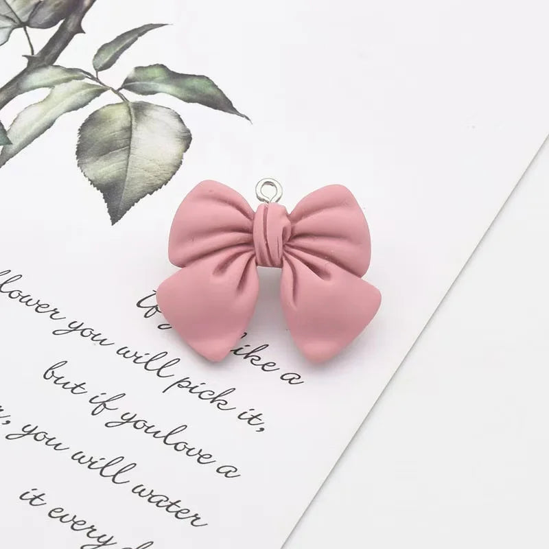 20*15MM Cute 3D Bow-knot Resin Charms DIY Craft Decoration Jewelry  Finding  For  Making Earring Accessory Handmade