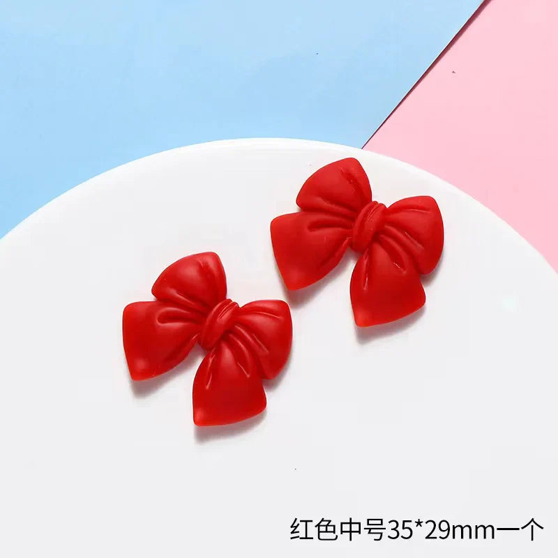 10pcs Colored Ribbon Resin Bow Nail Charm Parts 3D Nail Art Decoration Accessories Supplies for  DIY Manicure Design