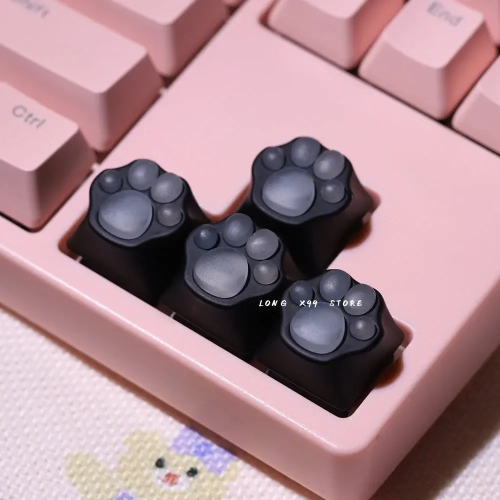 Pink Cute Cartoon Silicone Keycap Personality Soft Feel Cat DIY Artisan Cat Paws Pad Keyboard KeyCaps For Cherry MX Switches