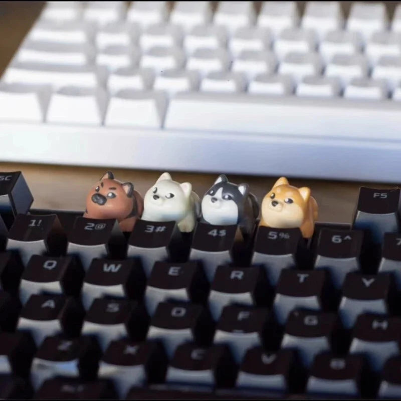 ECHOME Artisan Keycaps Shiba Dog Custom Animal Cute Keycap Resin Keyboard Cap Cartoon Pet KeyCap Mechanical Keyboard Accessories