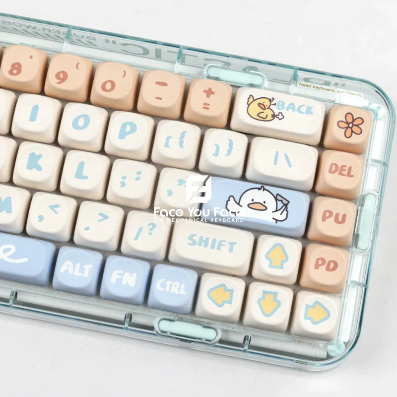 139 Keys/set Boring Duck Key Cap PBT MOA Profile Double Shot Keycap Thermal Sublimation Mechanical Keyboard for Customization