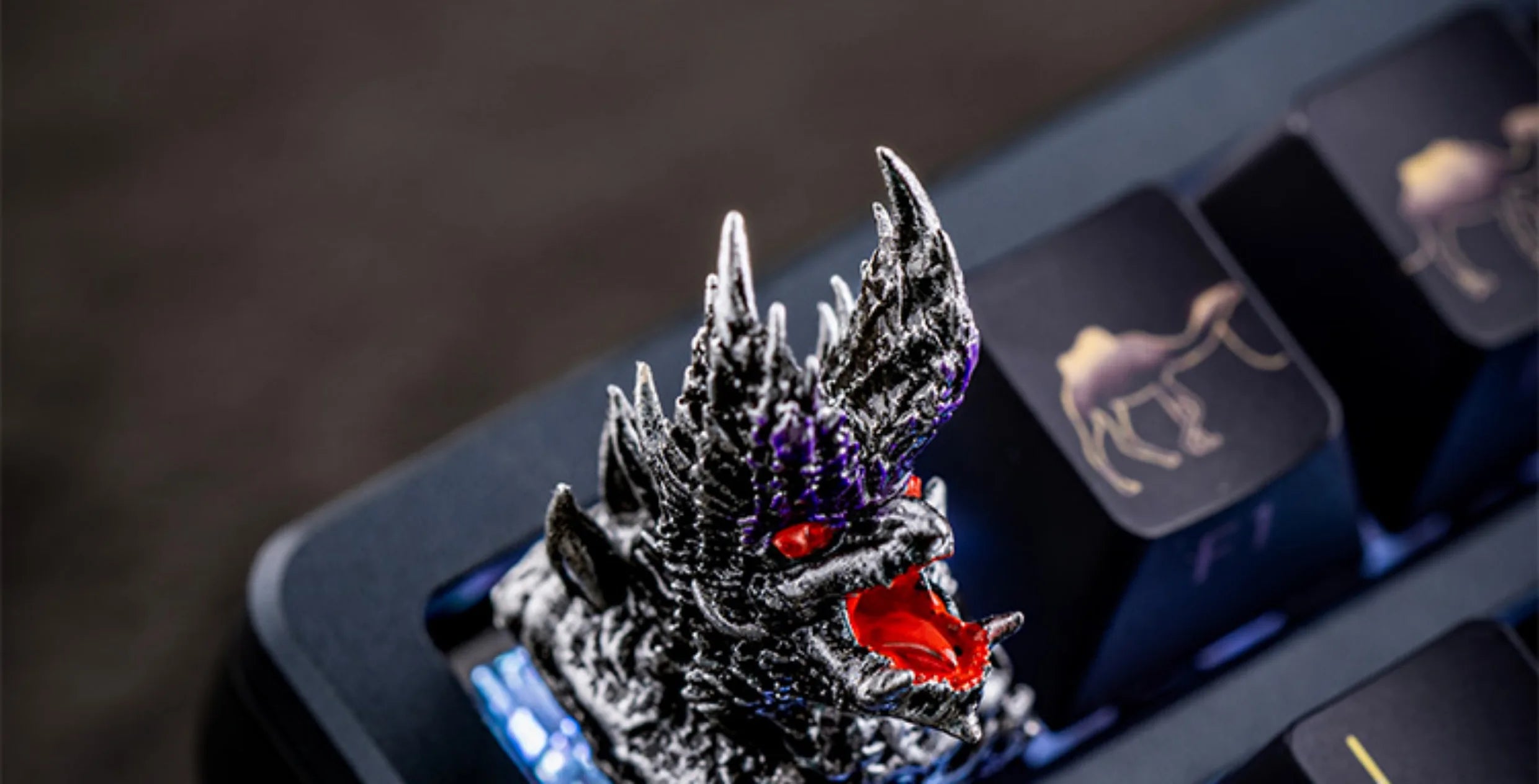 MonsterHunter Dragon Point Keycaps Anime Artisan Keyboard Cap Zinogre 3D Custom Gaming Decoration KeyCap for Mechanical Keyboard