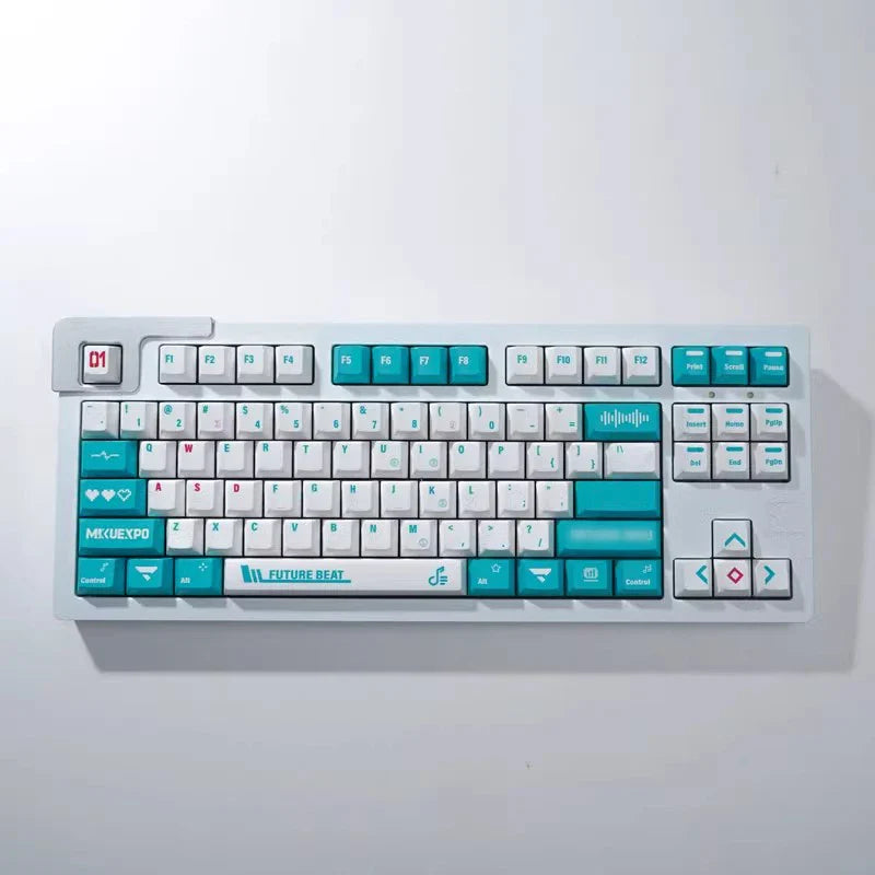 129 Key GMK MIKU Initial Sound Keycaps PBT Dye Subbed Key Caps Cherry Profile Keycap With 2.25U 2.75U 3U 7U Spacebar ISO Enter
