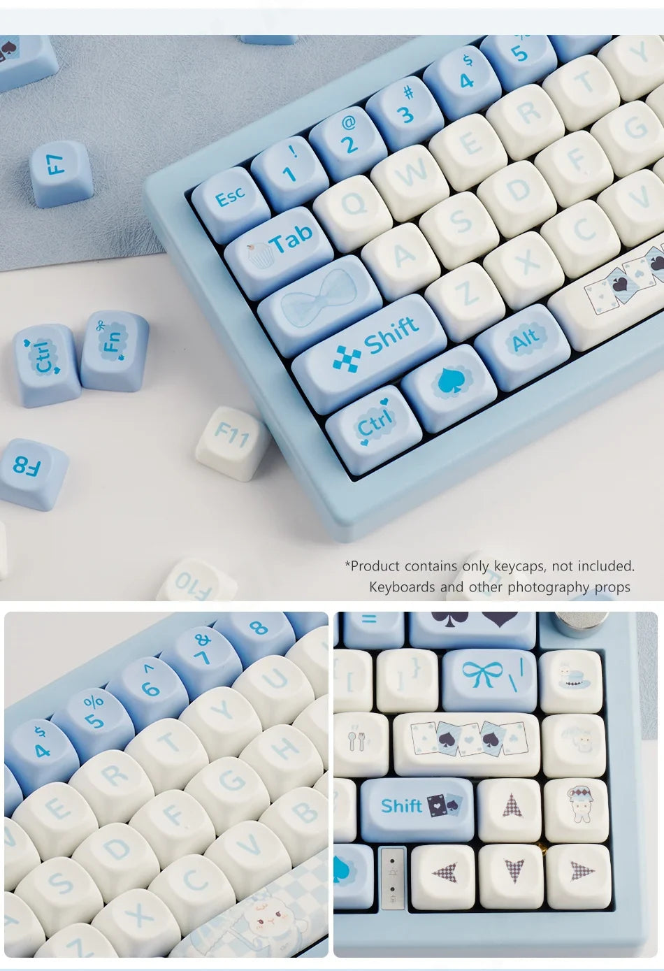 142 Keys MOA Profile Cartoon Theme Keycaps Thermal Five-side Dye-Sublimation Customized Key Caps Kit for Mechanical Keyboard