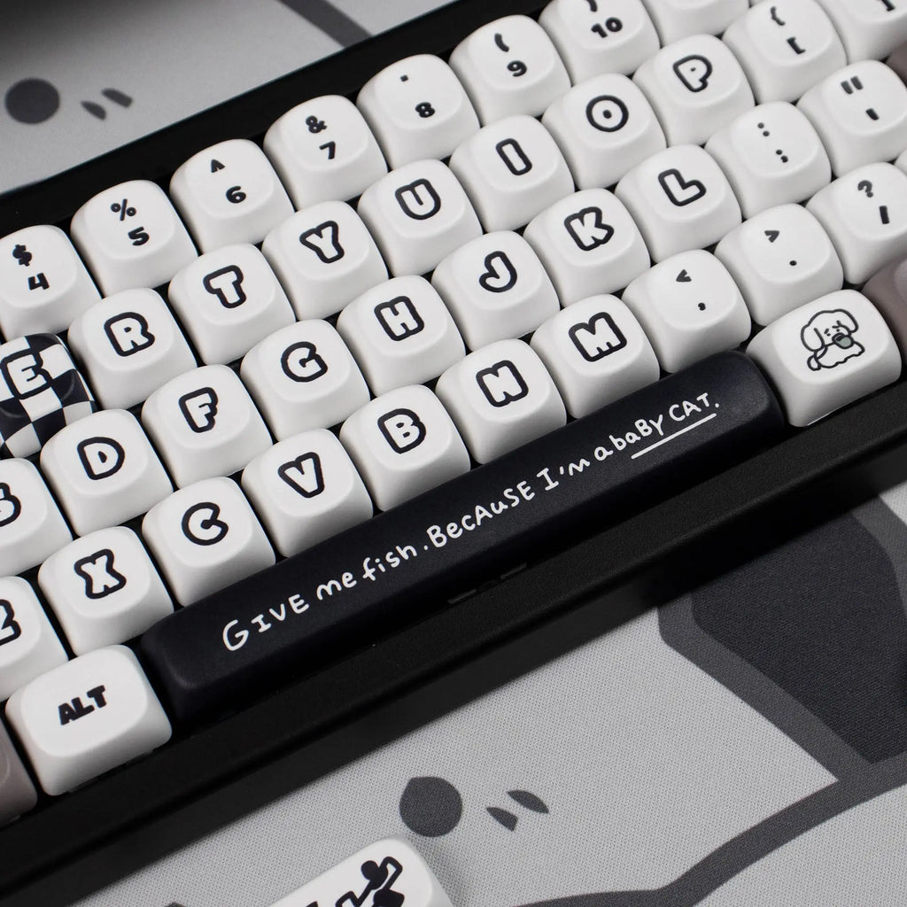 Cats and Puppies Keycaps MOA Profile Thermal Sublimation PBT Keycaps Personalized Cute Keycap For 64/104/108 Mechanical keyboard