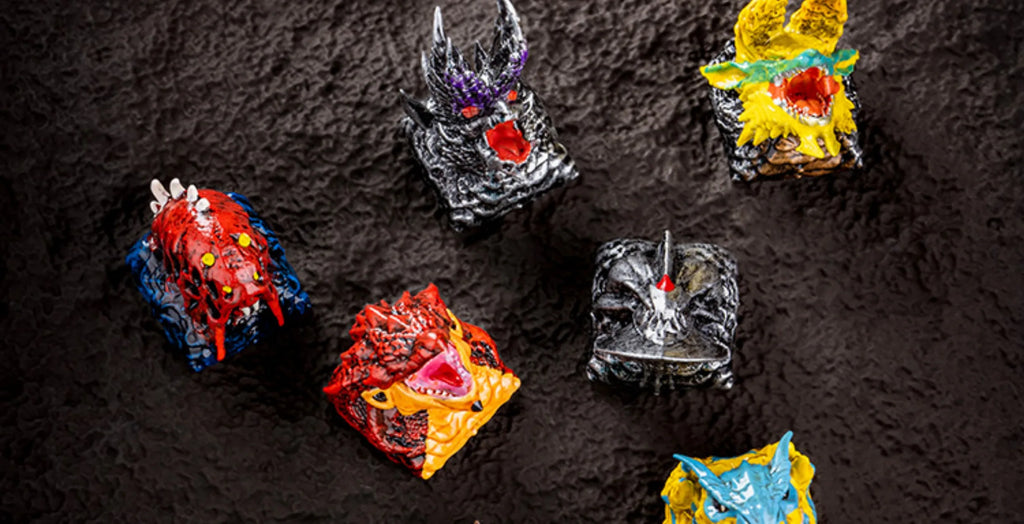 MonsterHunter Dragon Point Keycaps Anime Artisan Keyboard Cap Zinogre 3D Custom Gaming Decoration KeyCap for Mechanical Keyboard