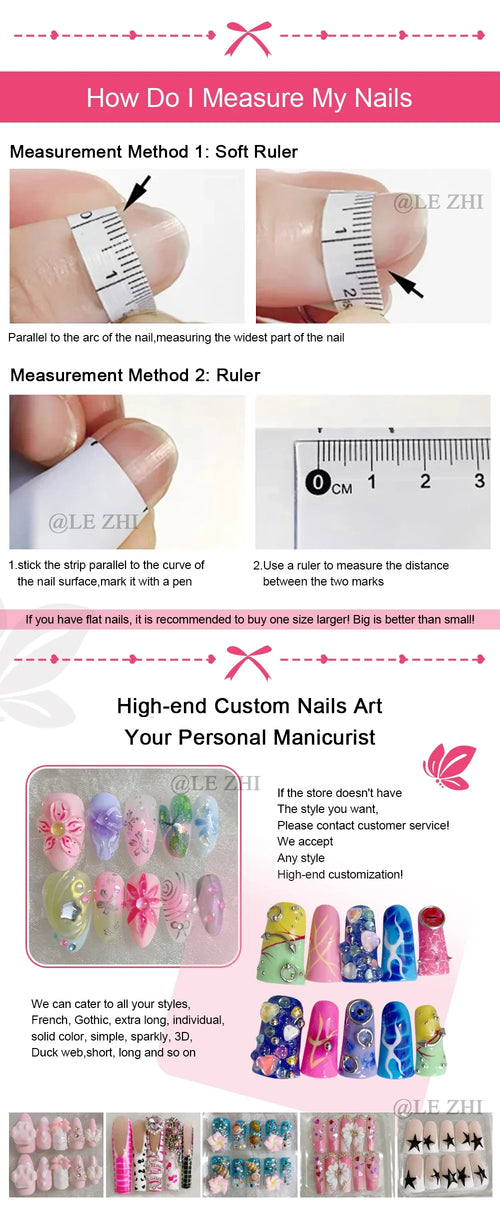10Pcs Handmade Diy Cartoon Nail Art Hello Kitty Y2K 3D Flower Star Conch Shape Press On Nail Full Coverage Design Girls Gift
