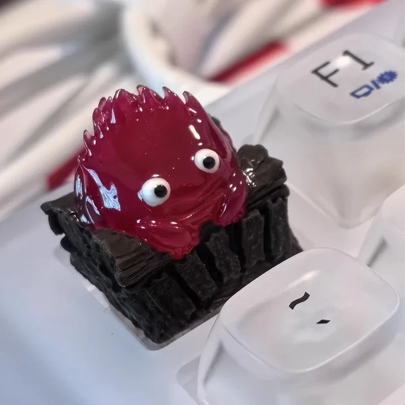 Calcifer Mechanical Keyboard Keycaps Customized Cute Keycap Cartoon Original Design Keycaps For Keyboard PC Gifts [In Stock]