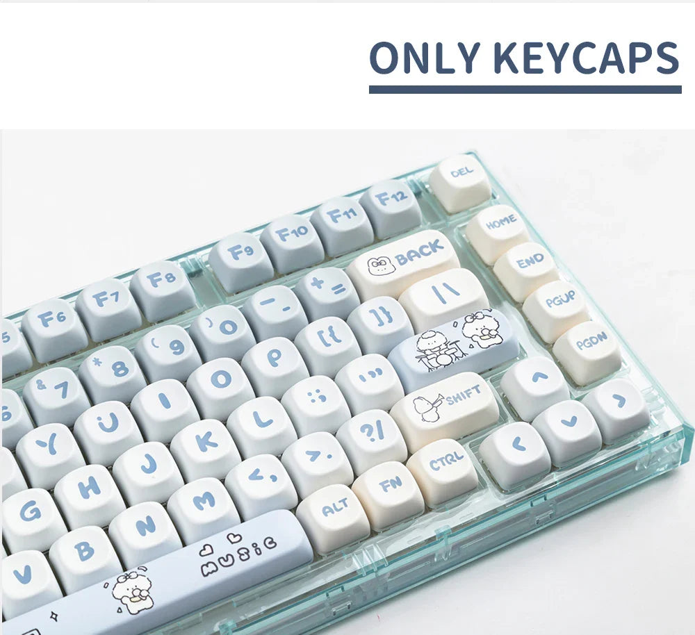 139 Keys MOA Profile Puppy Band Sugar Rabbit Theme Keycaps PBT Thermal Sublimation Customized Key Caps for Mechanical Keyboard