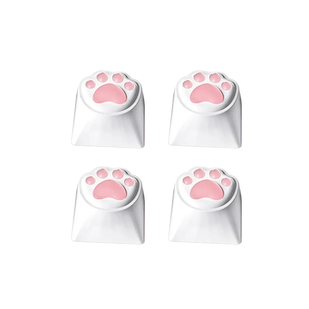 4PCS Cute Cartoon Silicone Cat Paw Keycap DIY Handmade Personalized Mechanical Keyboard Dedicated PBT Keycap