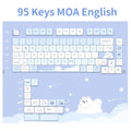 USLION 95Keys Dessert Cat Theme Keycaps MOA Profile PBT Key Caps Kit for 61/64/68/84/75/87Keys GMK67 Gaming Mechanical Keyboard